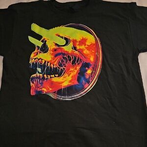Gildan Black Tee with Vibrant Skull Design